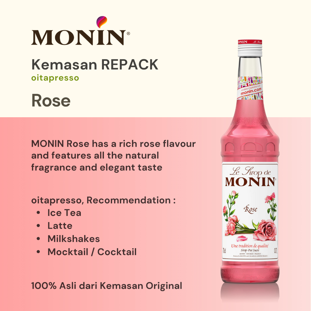 

REPACK - Monin Rose Syrup [100] g