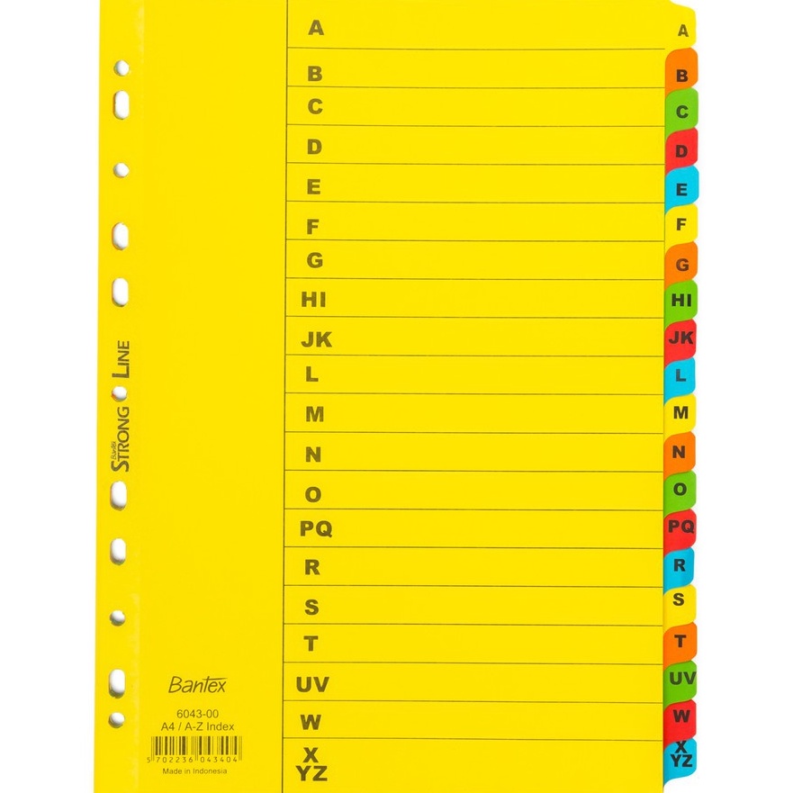 

KF7 Bantex Divider Pembatas Binder A4 2 Lembar Index Alphabet