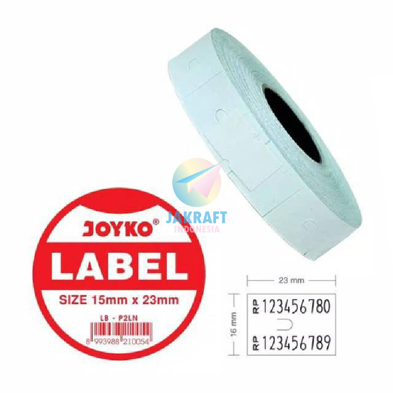 

(600 Pcs) Label Alat Cetak Harga 2 Baris Line JOYKO LB-P2LN Refill Price Labeller MX-6600A / MX-6600N Stiker Warna Putih White