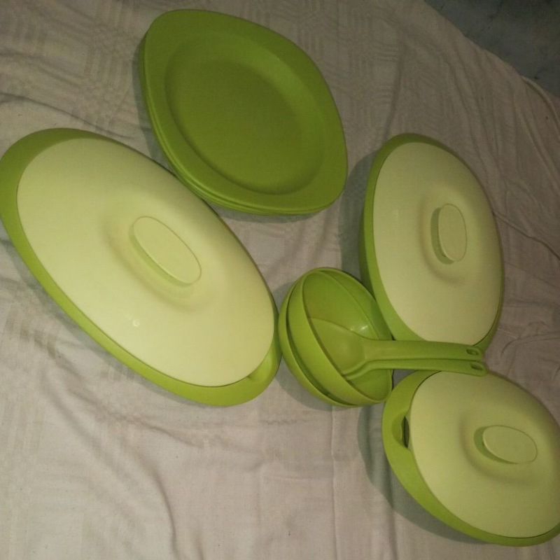 Tupperware blossom set hijau original
