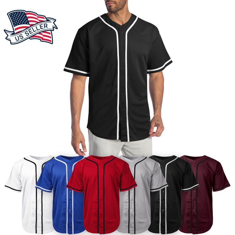 Jersey baseball polos unisex
