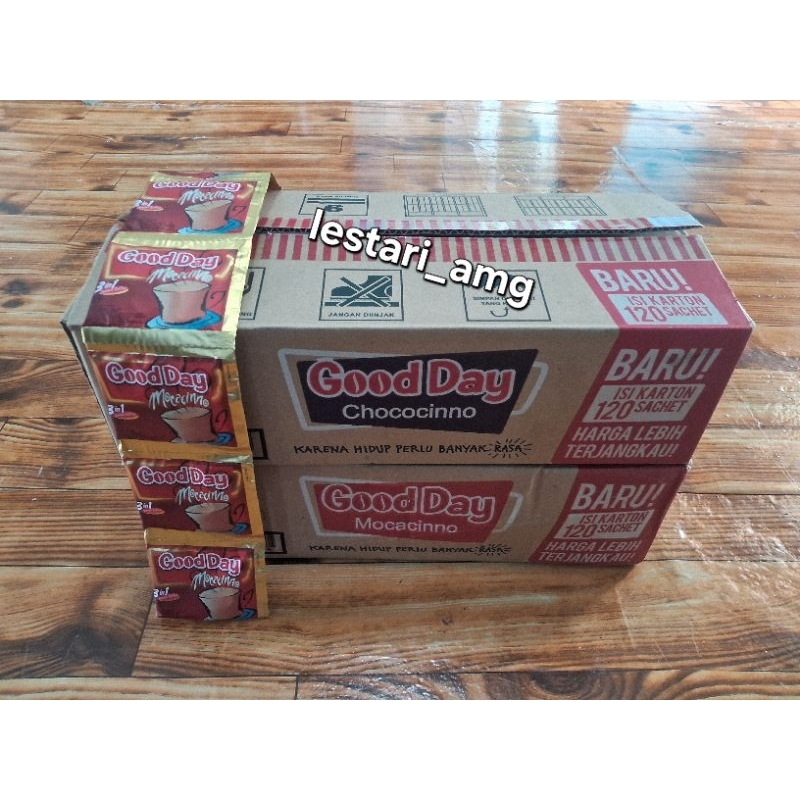 

Kopi Good Day 1 Dus isi 12 Renceng (120 Sachet)/ 1/2 Dus isi 6 Renceng (60 Sachet)