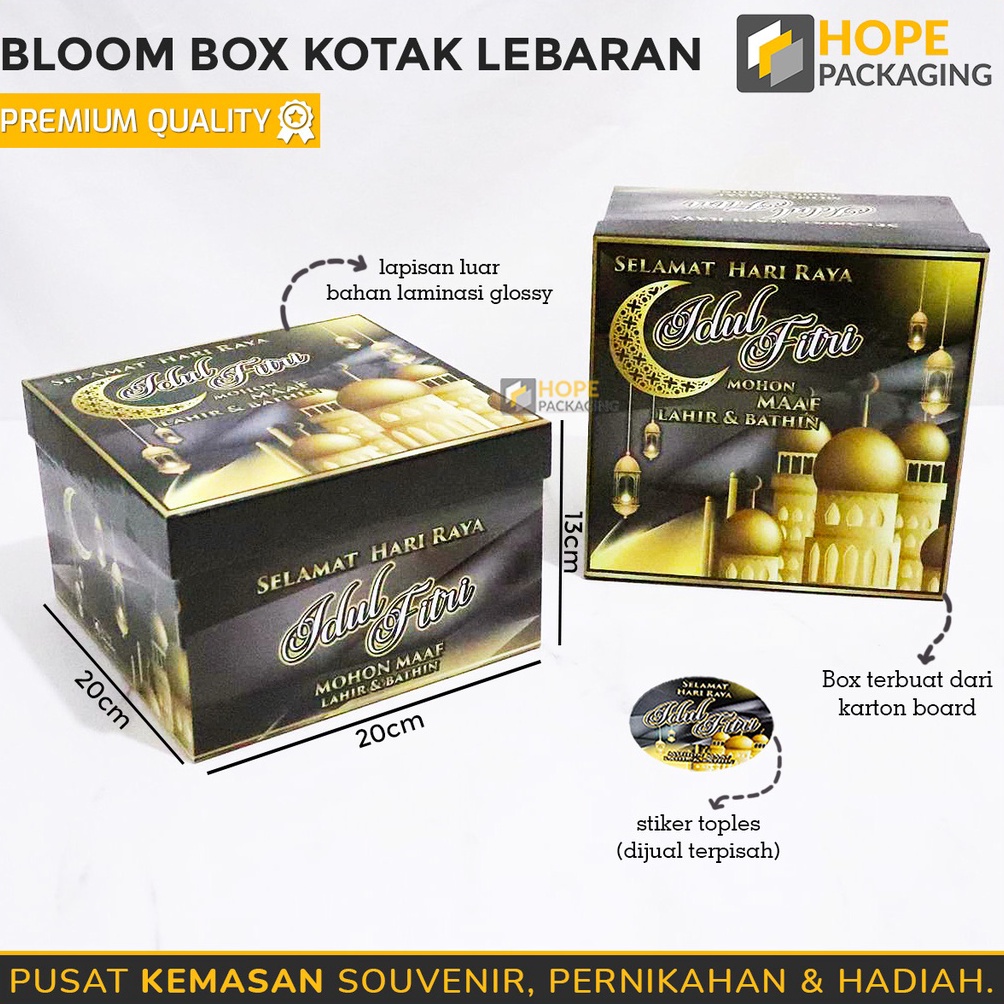 

TERBATAS Bloom Box Kotak Hampers Motif Lebaran Idul Fitri Hampers Souvenir Kue Lebaran Hampers idul fitri Hampers box lebaran