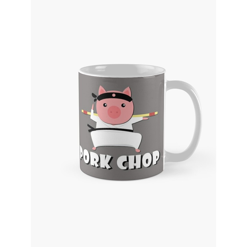 Funny Pig Lovers Pork Chop Karate Piggy Piglet Mug