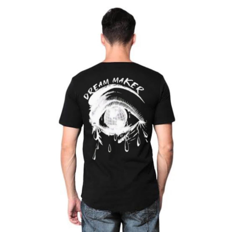 Kaos Pria Hitam Lengan Pendek Motif Mata Kekinian Cod Terbaru Gaul/Baju Kaos Motif Terbar/KaosDistro