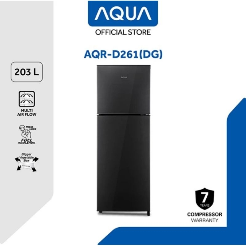 KULKAS AQUA 2 PINTU TANPA BUNGA ES AQR-D261 BARU BERGARANSI RESMI