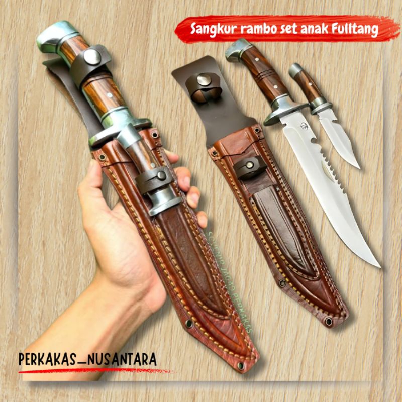 Pisau Bushcraft set Survival Utility Camping Fulltang
