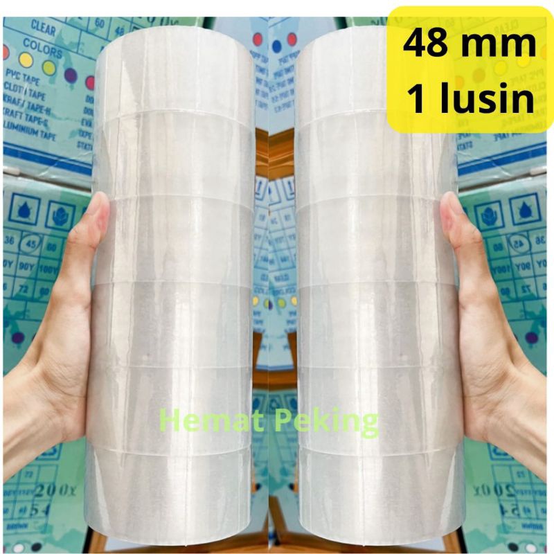

SHOPEE SALE Lakban Bening Coklat 48 mm 9 yard 1 Lusin 12 pcs