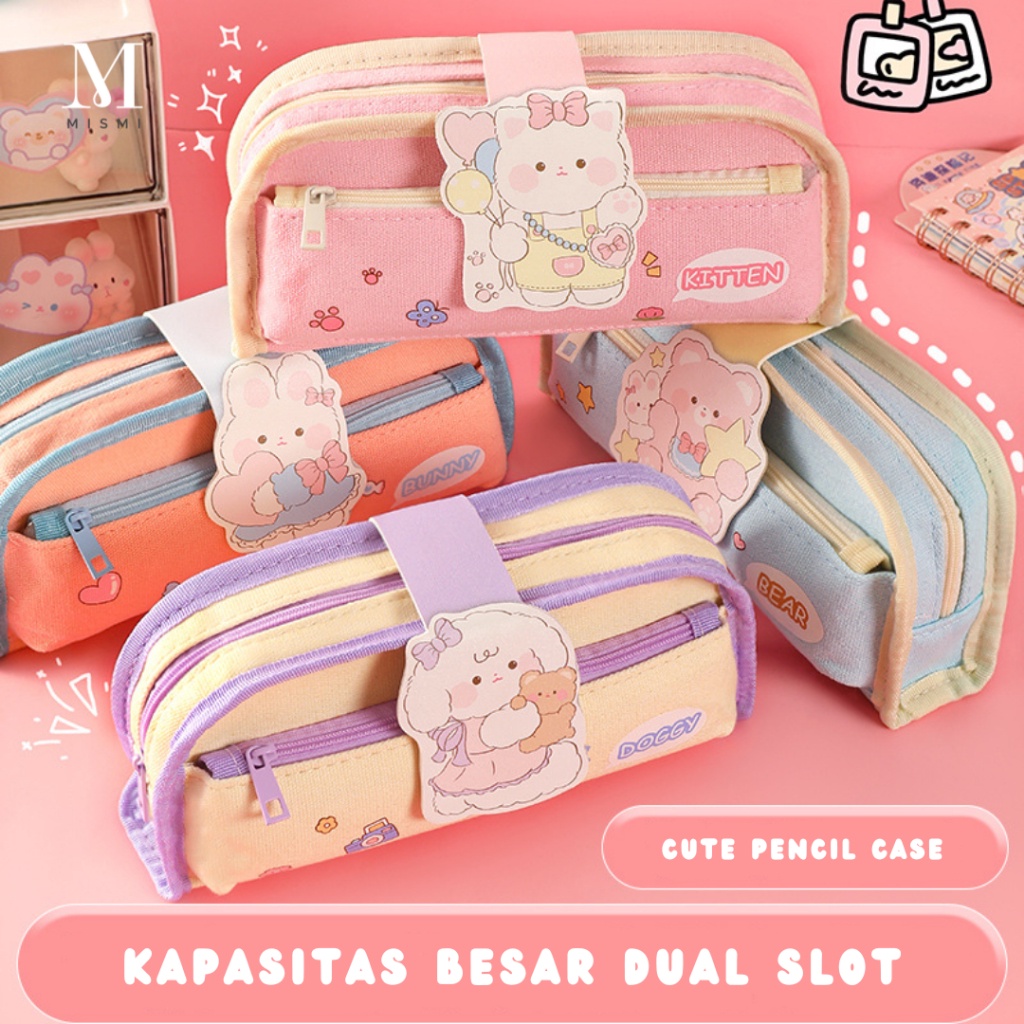 

HEBOH Mismi Gabriel Pencil Case Dual Slot Kapasitas Besar Tempat Pensil Sekolah Cute Stylish PC5G