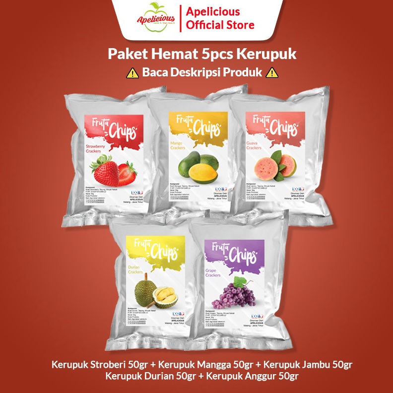 

DIJAMIN MURAH Apelicious Paket Krupuk Buah Fruta 5pcs