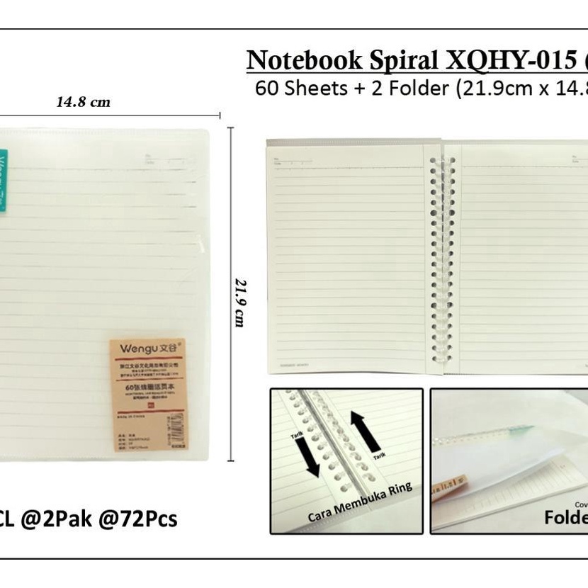 

Kilat map binder looseleaf a5 ring tarik kiri kanan isi 6 lembar wengu