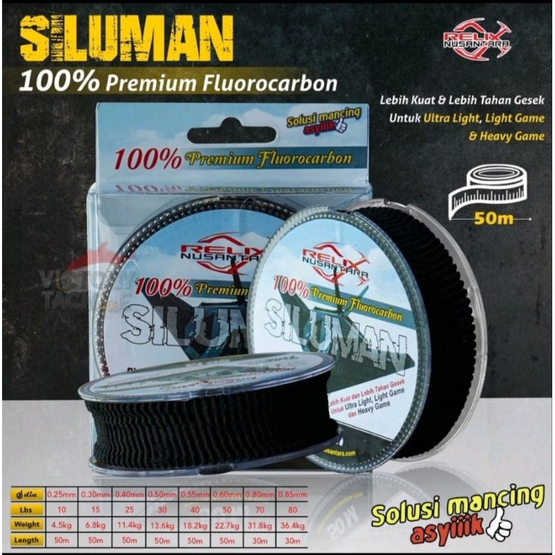 Senar Leader SILUMAN Leader 100% Fluorocarbon Relix Nusantara Senar Pancing