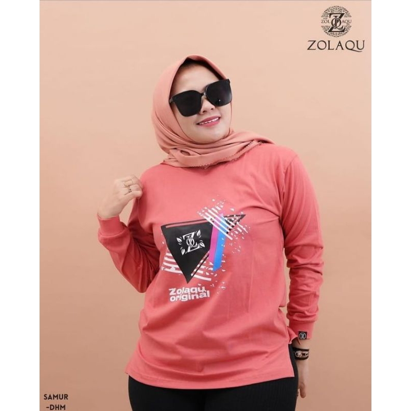 (E02) Kaos wanita kekinian terbaru outfit kaos zolaqu lengan panjang terbaru