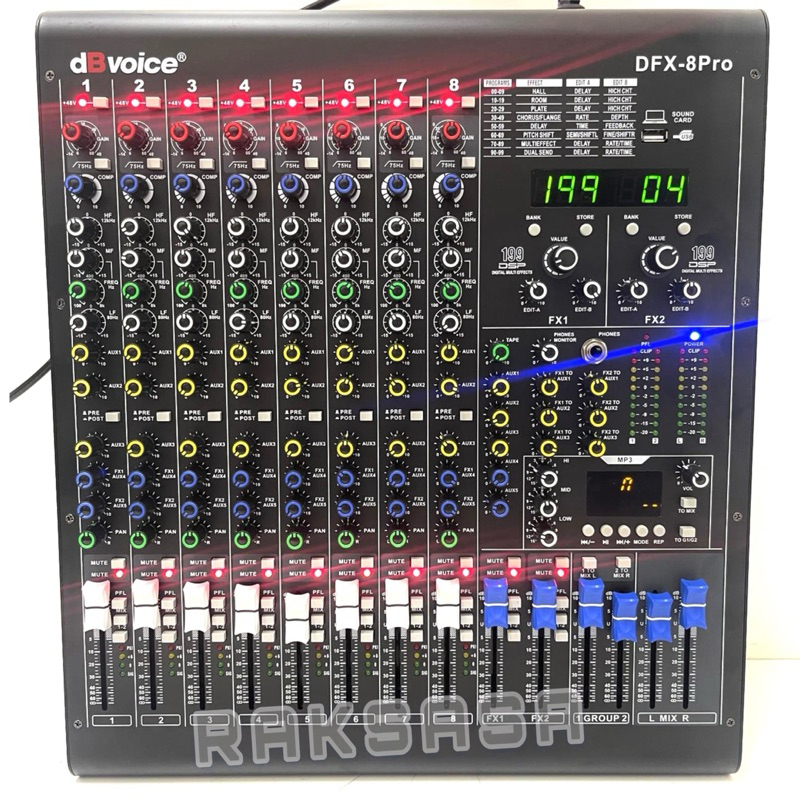 mixer audio 8 channel dbvoice dfx 8 pro original 199 dsp dfx 8pro
