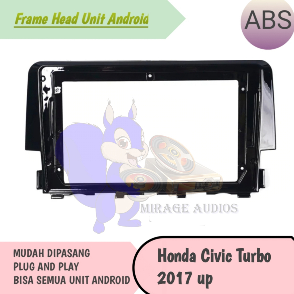 Frame Head Unit Android Honda Civic Turbo 9 inch 2016 up