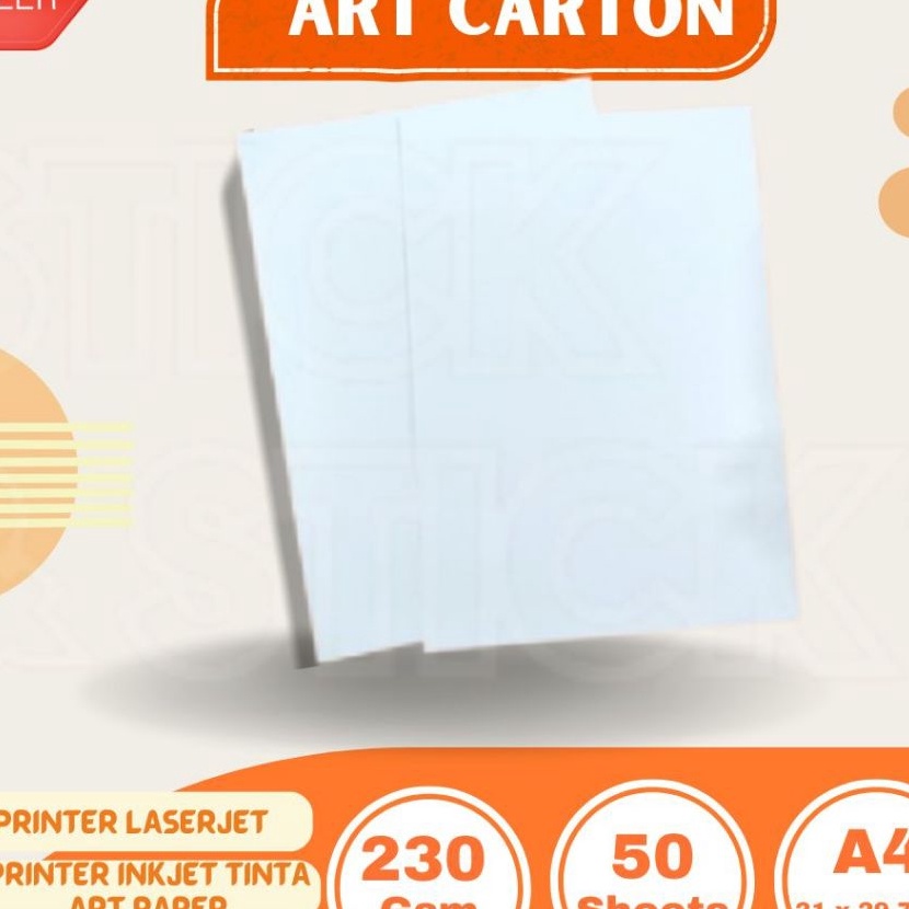 

Bonus Art Carton 23 gsm A4 isi 5 lbr Kertas Karton Paper Glossy