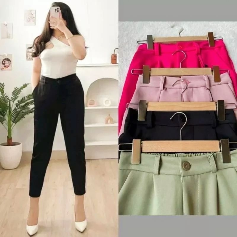 Celana Pensil Wanita Scuba Premium High Waist Korean Style Kekinian