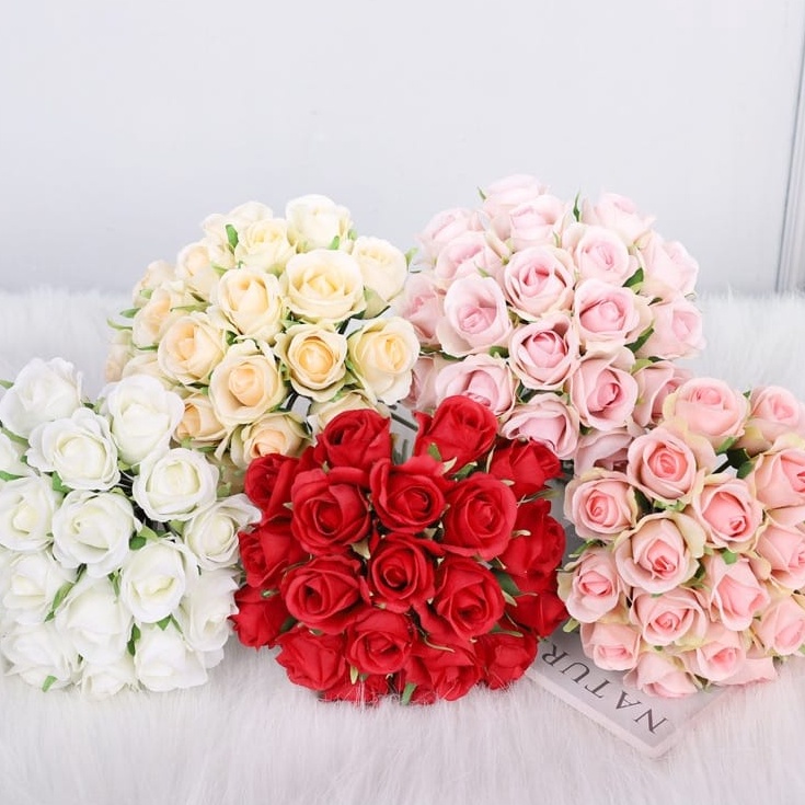WAH Buket Bunga Mawar Besar  Buket Bunga Pernikahan  Hand Bucket Artificial Flower Rose Bunga Mawar 