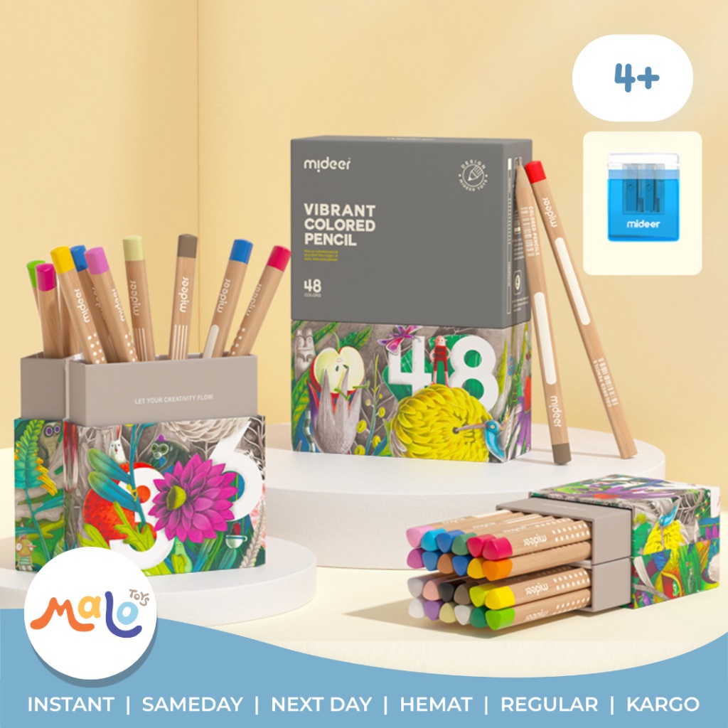

BARANG ORIGINAL MALOTOYS Mideer Vibrant Colored Pencil 24 36 48 Colors Pensil Warna Art Menggambar Mewarnai Edukasi Anak Warna Warni Malo Toys