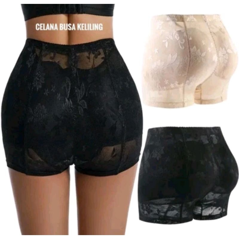 CELANA DALAM BOXER WANITA BUSA PANTAT DAN PINGGUL BOKONG 3CM