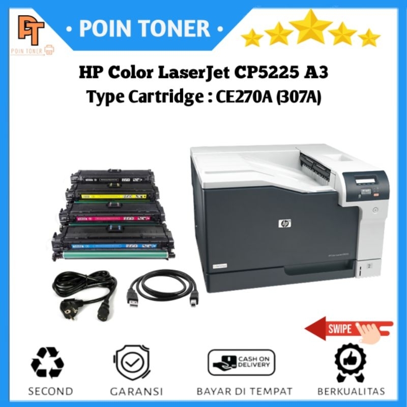 Printer HP Color LaserJet CP5225 A3 Bekas berkualitas