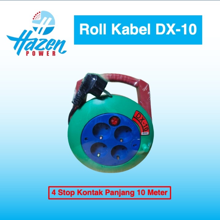 Roll Kabel 4 Stop Kontak Panjang 10 meter HAZENstore