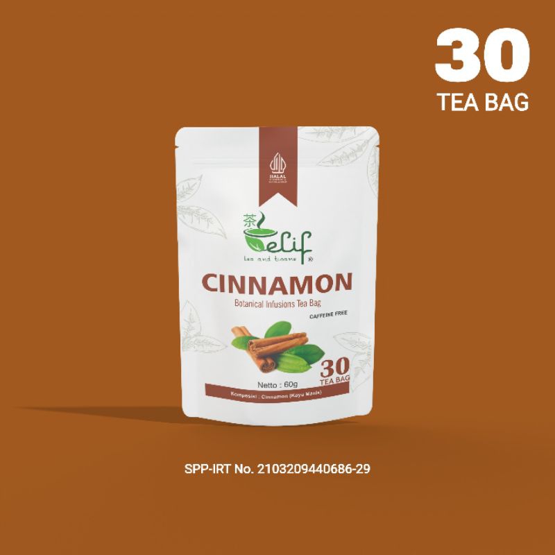 

ELIF TEA AND TISANE Cinnamon Tea | Teh Kayu Manis | Botanical Infusions Tea Bag | 30 Tea Bag