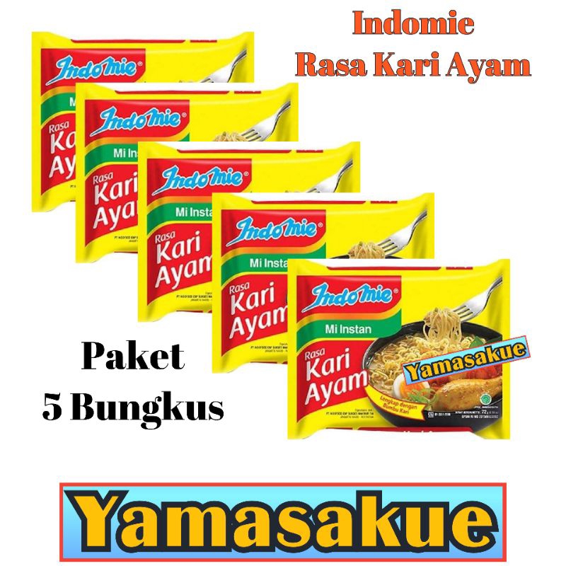 

Indomie kuah Kari Ayam ( Paket 5 Bungkus )