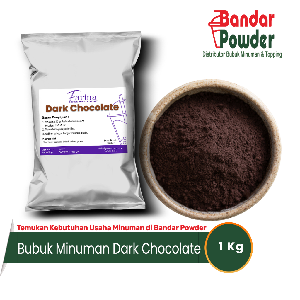 

Bubuk Minuman Dark Chocolate 1kg - Farina Serbuk Minuman Coklat Premium