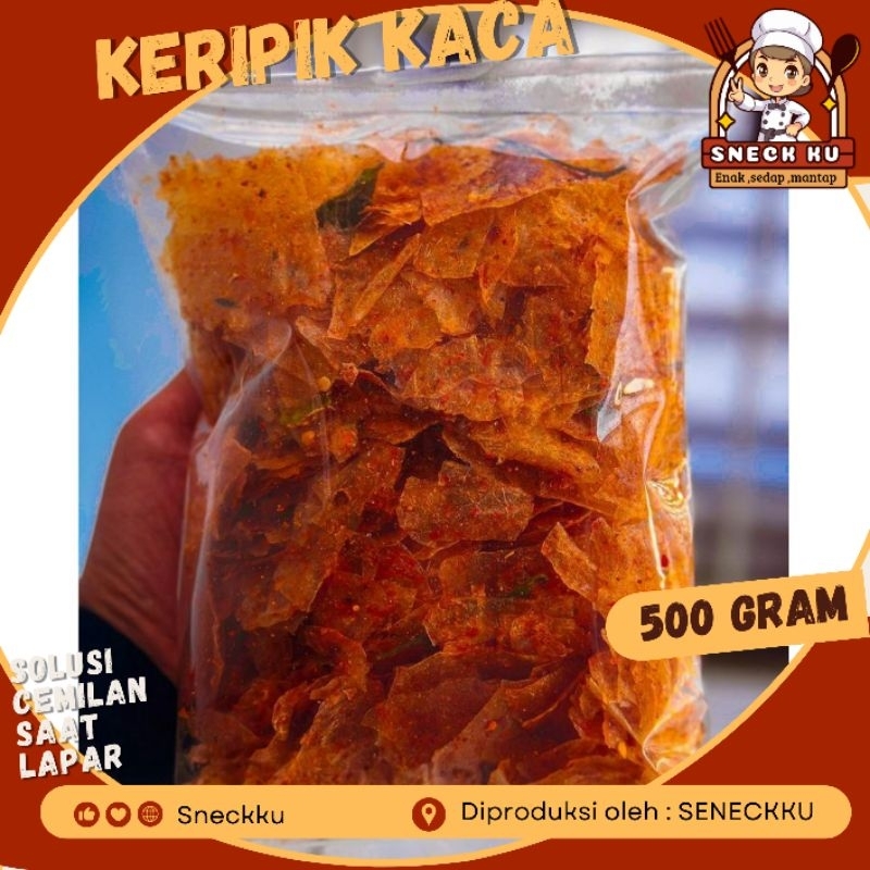 

PIKCA KERIPIK KACA, KERIPIK KACA PEDAS, KERIPIK KACA DAUN JERUK, isi 500 gram