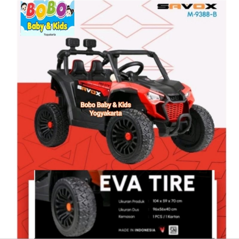 Mobil Aki Anak Ban Karet EVA 12Volt Double Dinamo Jeep Savox Mobil Aki Ban Karet Savox PMB M9388-B M