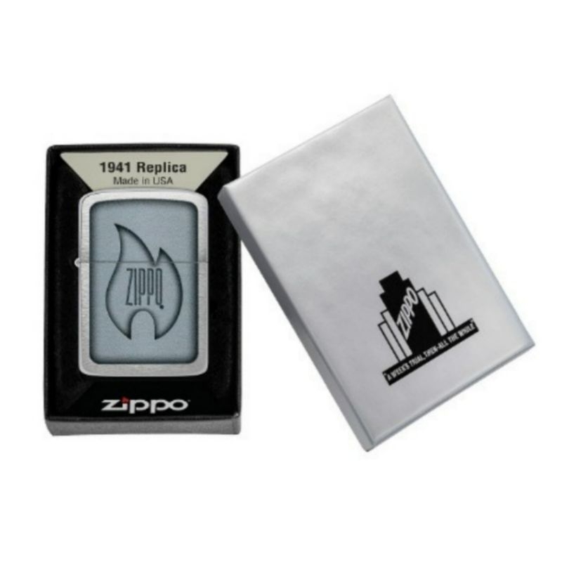 KOREK API ZIPPO REPLICA 1941 BRUSHED METAL CHROME ZIPPO FIRE LOGO DESIGN GRATIS REQUEST CUSTOM GRAFI