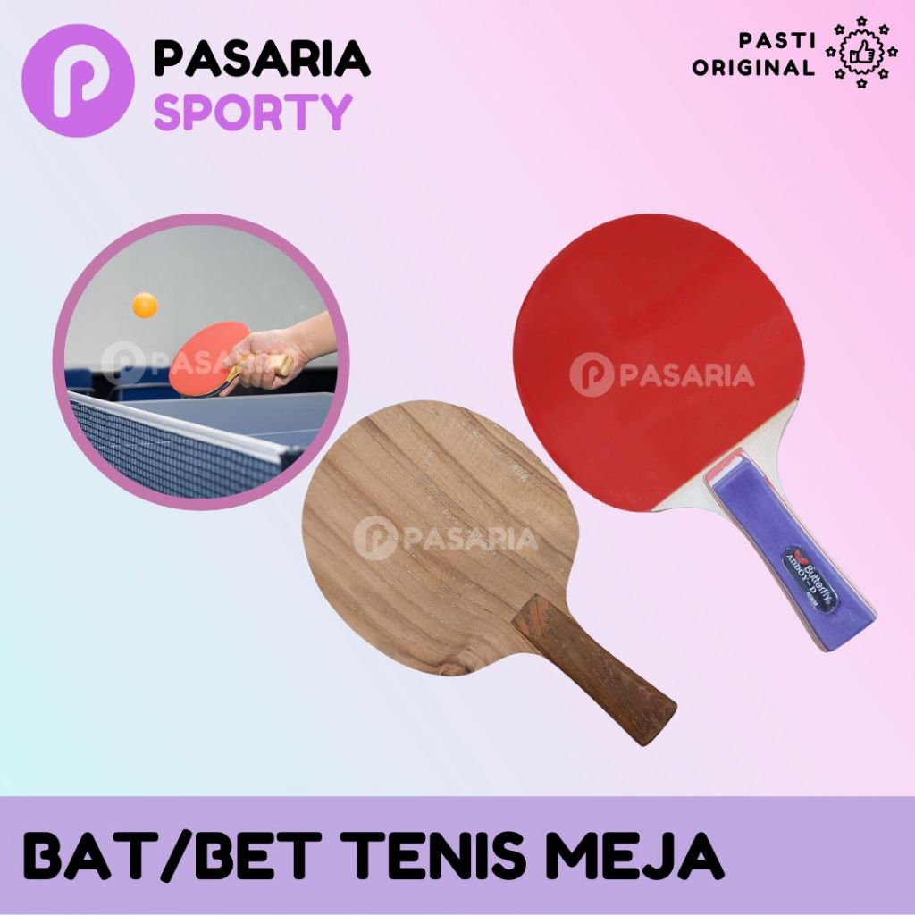BAT PINGPONG Tenis Meja Bet Bed Bad Kayu Jati Raket Ping Pong