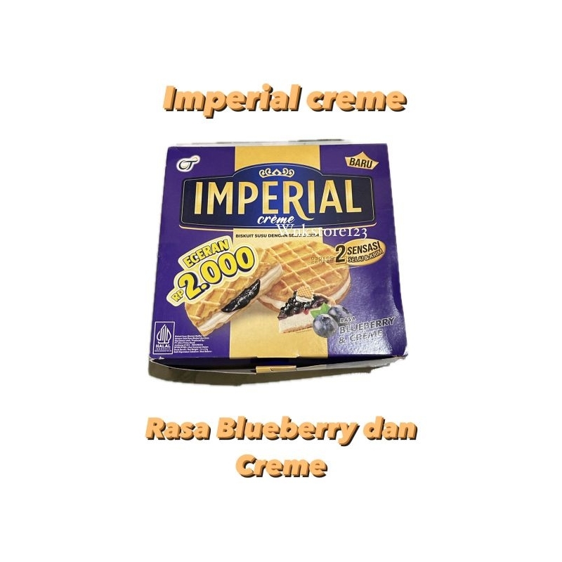 

Biskuit susu imperial OT rasa blueberry & creme 1box isi 12