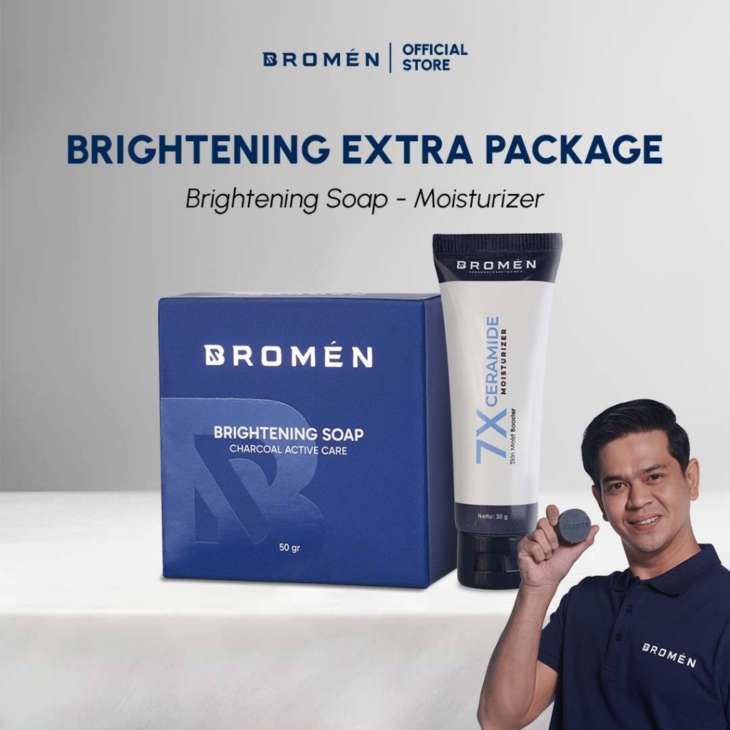 BROMEN BRIGHTENING EXTRA ( Brightening Soap + 7x Ceramide Moisturizer ) - Skincare Mencerahkan Kulit