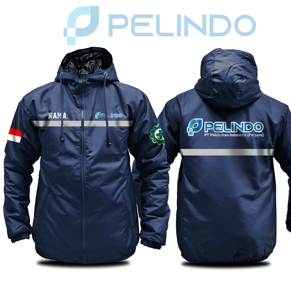 JAKET PT PELINDO BUMN Scotlight Jaket Parasut Semi WF Free Nama Bisa Custom
