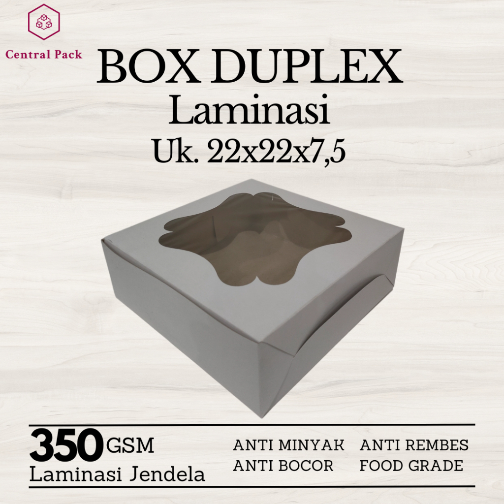 

Dus Nasi Box Kue Duplex Laminasi Jendela 22x22x7,5