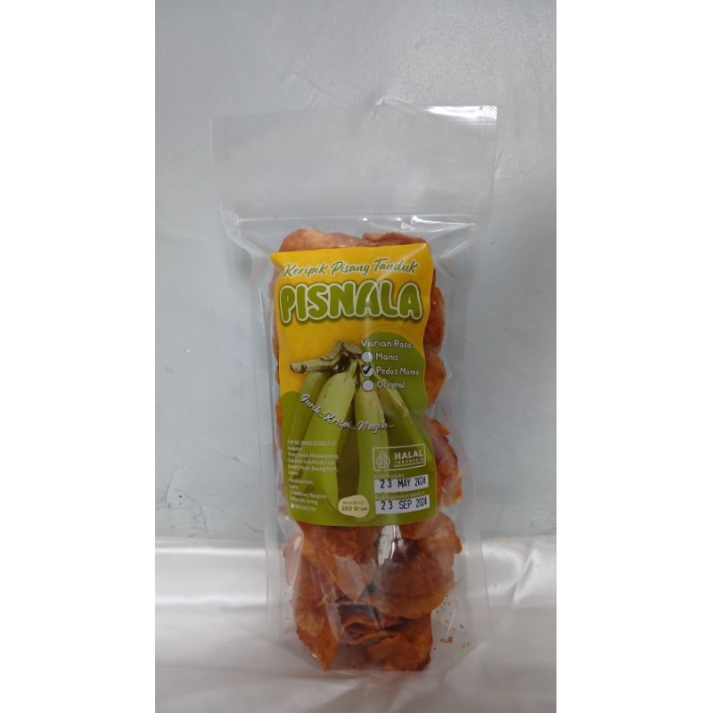

PISNALA keripik pisang tanduk rasa pedas manis 260 gram