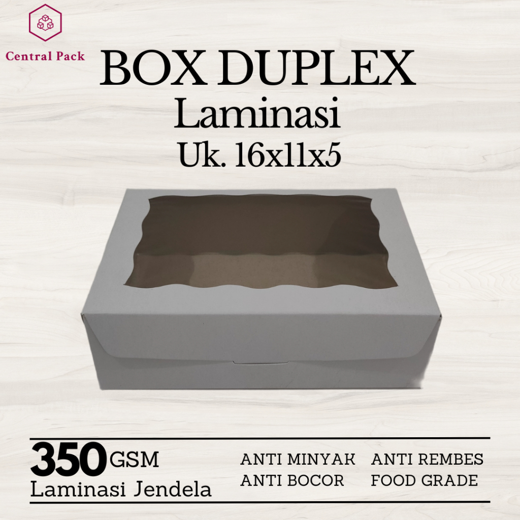 

Dus Kue Brownies Box Duplex Laminasi Jendela 16x11x5