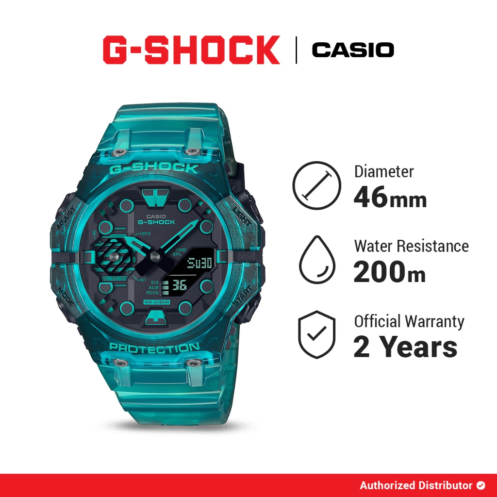 G-Shock Step Tracker Jam Tangan Pria GA-B001G-2ADR Analog Digital Water Resistance Transparent Tosca