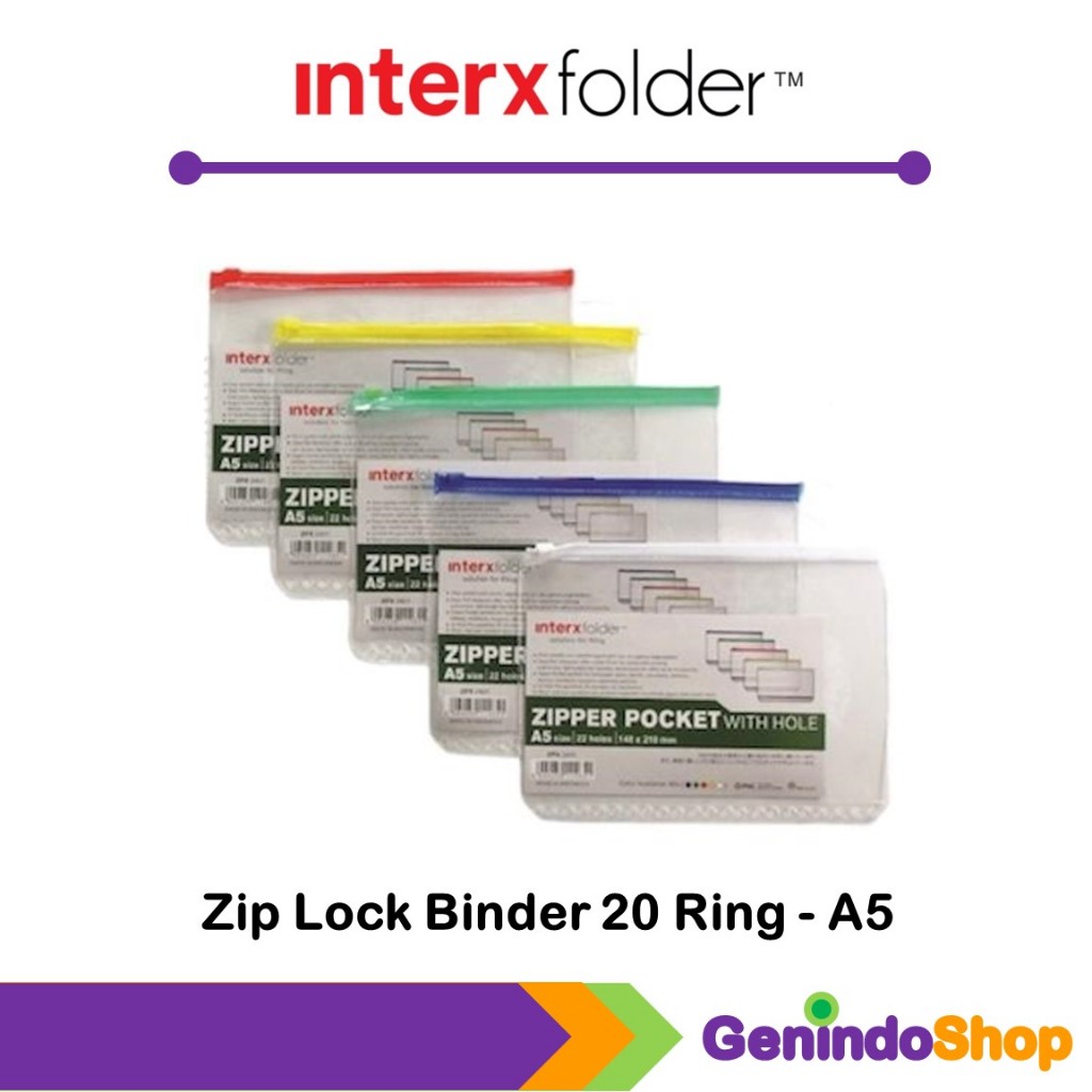 

Ziplock / Zipper Binder A5 with index (dengan lubang) Interxfolder