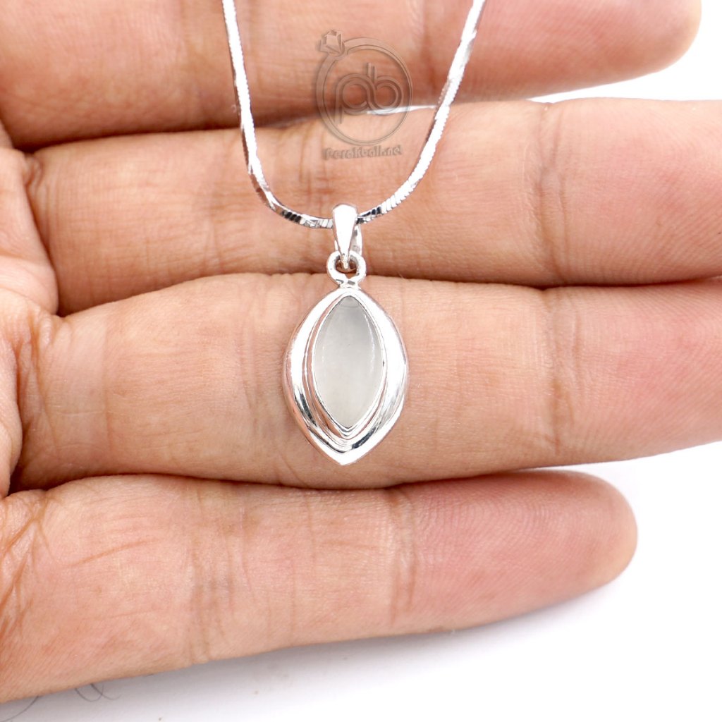 Liontin Wanita Perak 925 Moonstone Air Brush Brusina