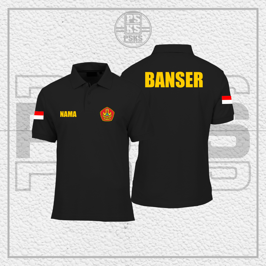Kaos Baju Kerah BANSER  Barisan Ansor Serba Guna Bisa Costom Nama