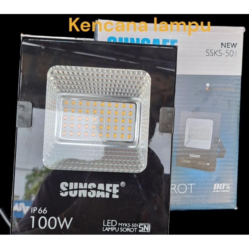 Lampu Sorot LED Sunsafe 50watt, 100watt Cahaya Kuning