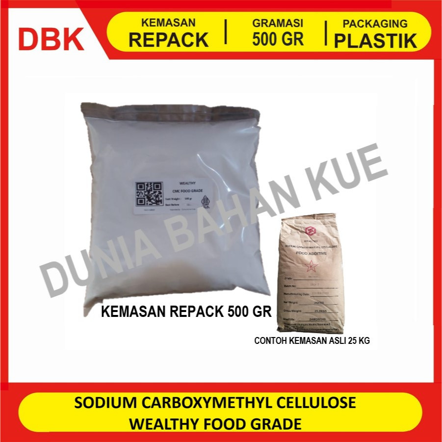 

SODIUM CARBOXYMETHYL CELLULOSE / CMC FOOD GRADE - REPACK 500 GR