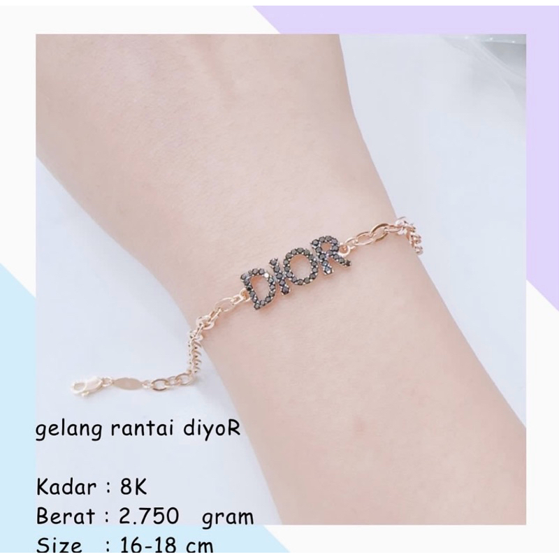 Gelang Emas Rantai DIOR 8K 2.750Gr