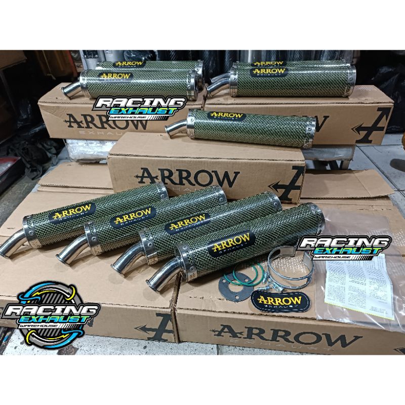Silincer knalpot ARROW ORIGINAL ITALIA Carbon Kevlar Asli untuk 2tak Kawasaki Ninja R RR ss zx rx ki