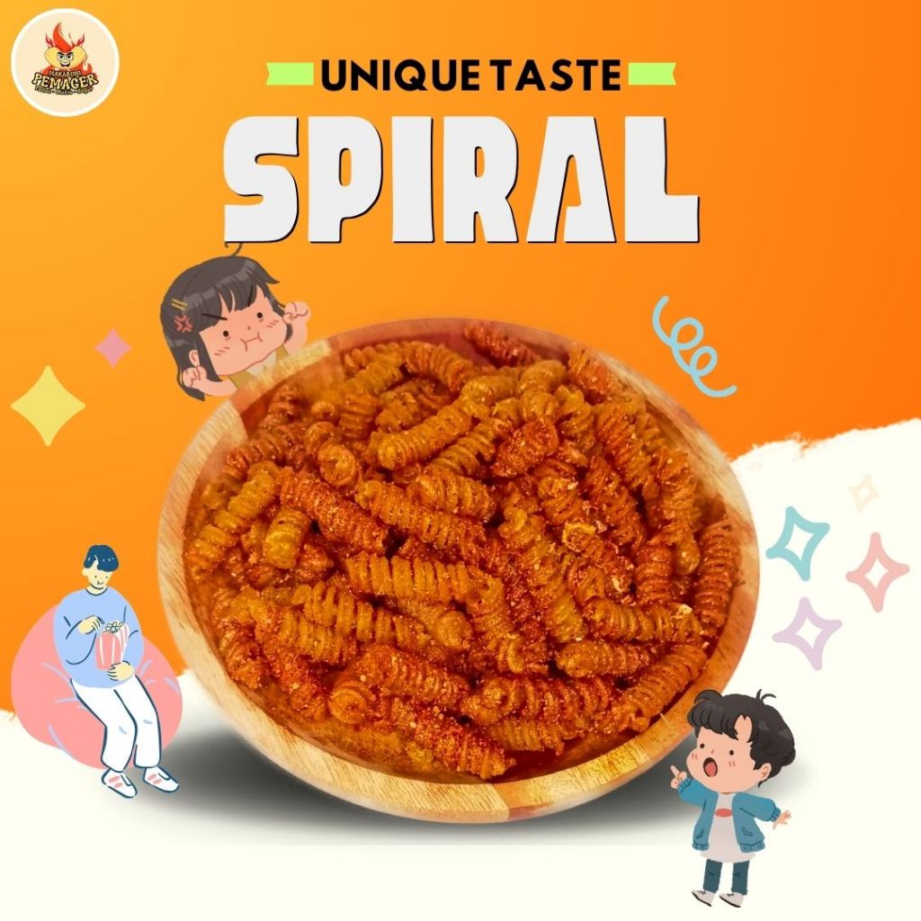 

Makaroni Pemager Makaroni Spiral pedas asin gurih nagih daun jeruk