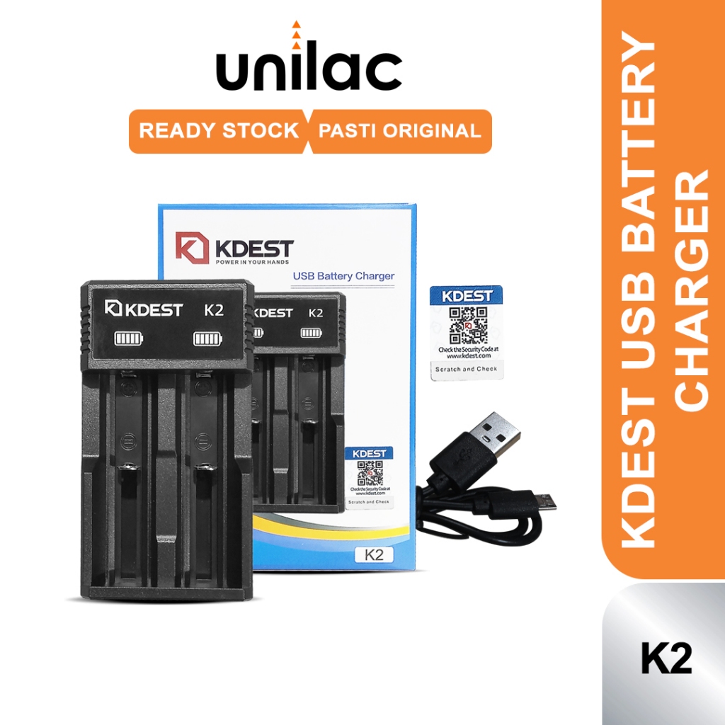 KDEST K2 USB 2 Slot Battery Charger Baterai 18650 - Casan Baterai K Dest