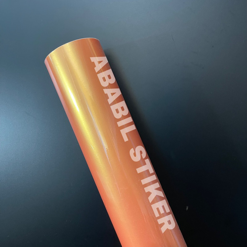 stiker skotlet motor dan mobil warna ORANGE LEMBAYUNG GOLD kualitas premium